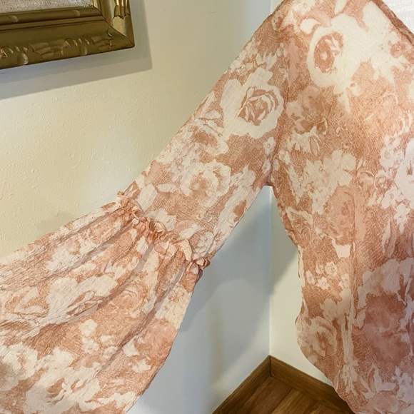 Blue B Sheer Flowy Blouse - Picture 3 of 5